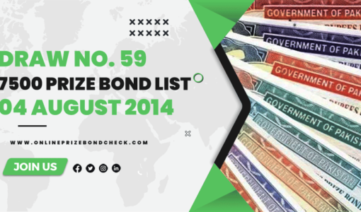 7500 Prize Bond List - 04 August 2014