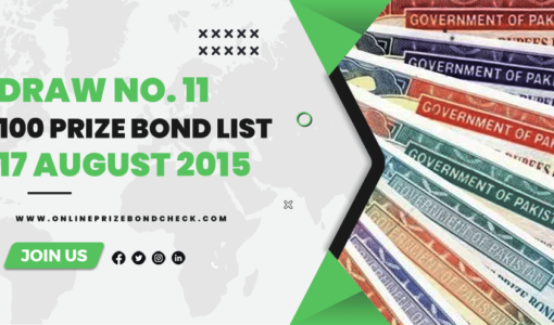 100 Prize Bond List - 17 August 2015