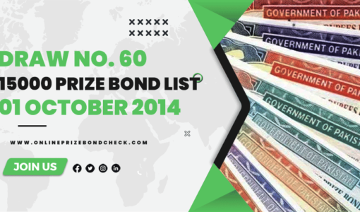 15000 Prize Bond List - 01 October 2014