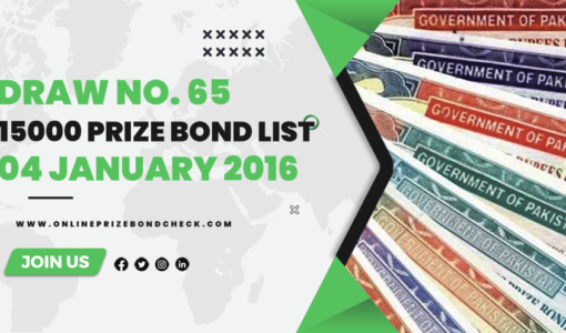 15000 Prize Bond List - 04 January 2016