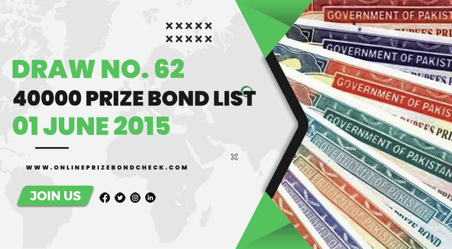 40000 Prize Bond List - 01 June 2015