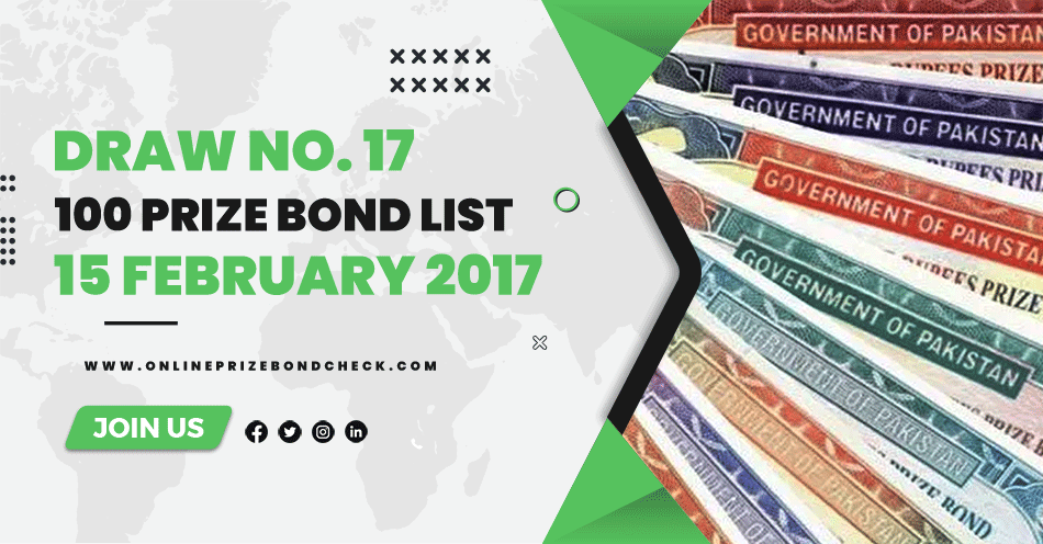 100 Prize Bond List- 15 february 2017