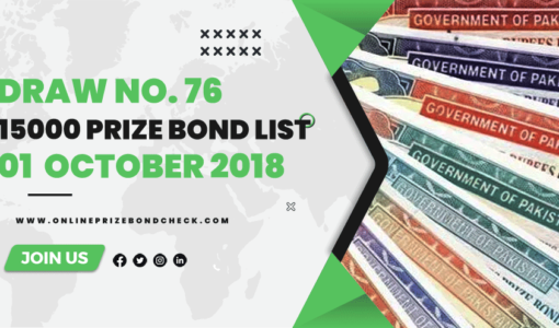 15000 Prize Bond List - 01 October 2018