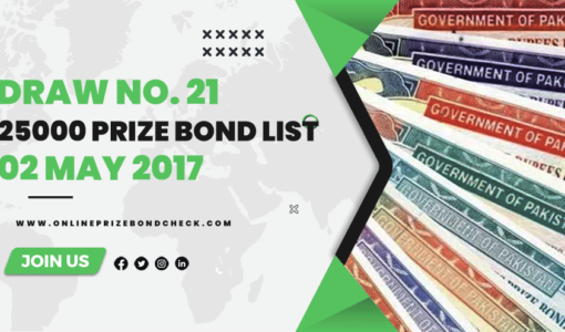 25000 Prize Bond List- 02 May 2017