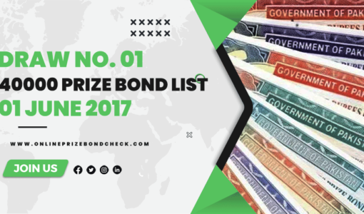 40000 Premium Prize Bond List - 01 june 2017