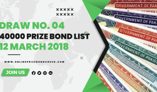 40000 Premium Prize Bond List - 12 MARCH 2018