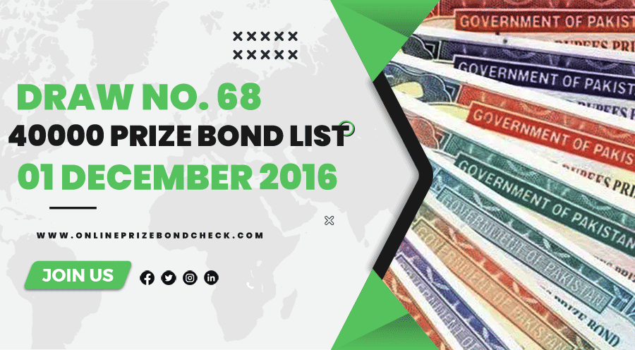40000 Prize Bond List- 01 December 2016