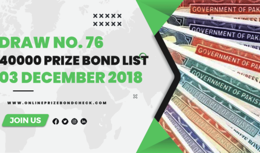 40000 Prize Bond List - 03 December 2018