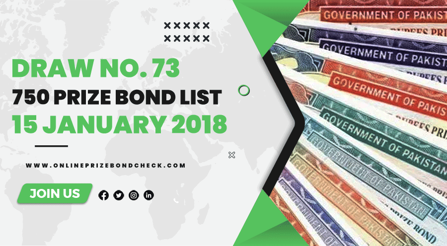 750 Prize Bond List - 15 January 2018