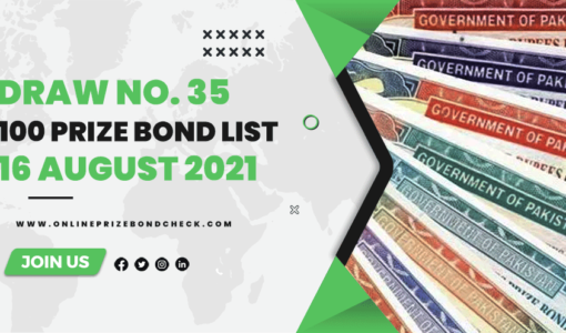 100 Prize Bond List 16 august-2021
