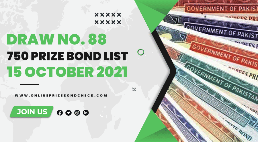 750 Prize Bond List 15 October 2021