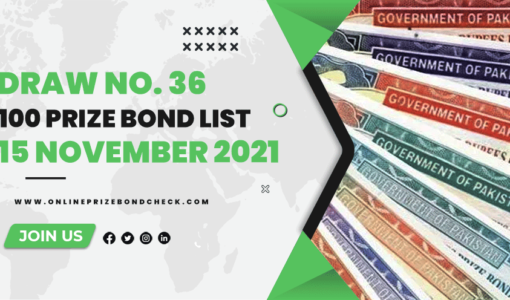 100 Prize Bond List 15-November-2021