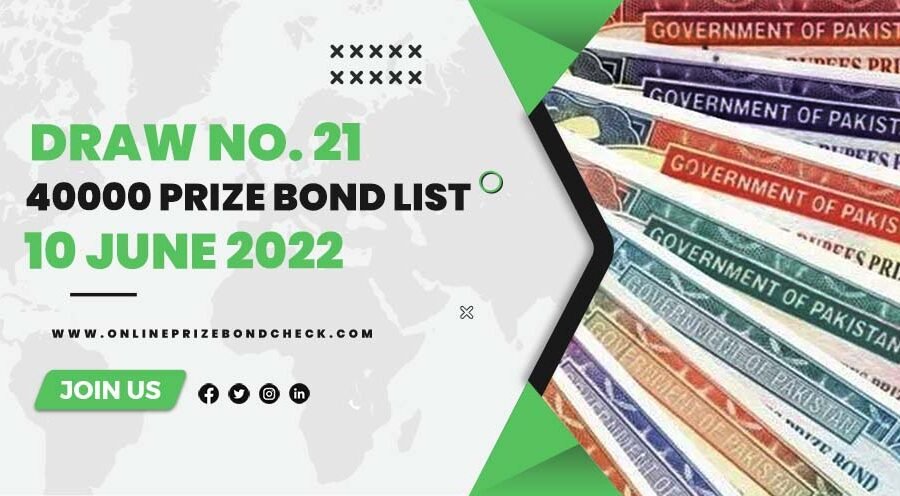 40000 Prizebond list 10 June 2022