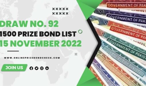 1500 Prizebond list 15 November 2022